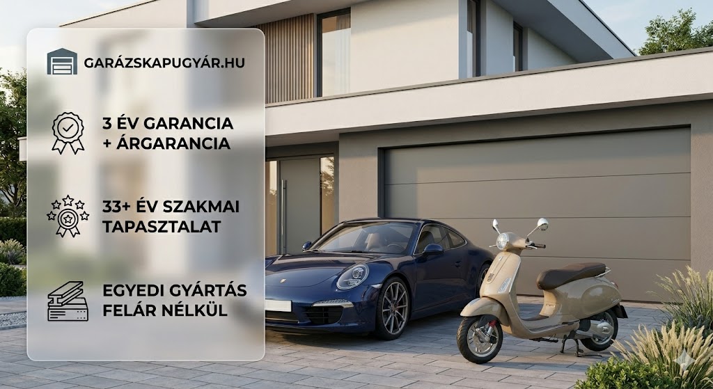 Antracit szekcionált garázskapu modern családi házon